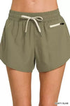 Women Zenana Soft Woven Lined Shorts With Zip Coin Pocket