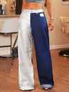 Two-Tone Wide-Leg Jeans