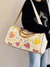 Women Chic Printed Duffel Bag with Adjustable Strap