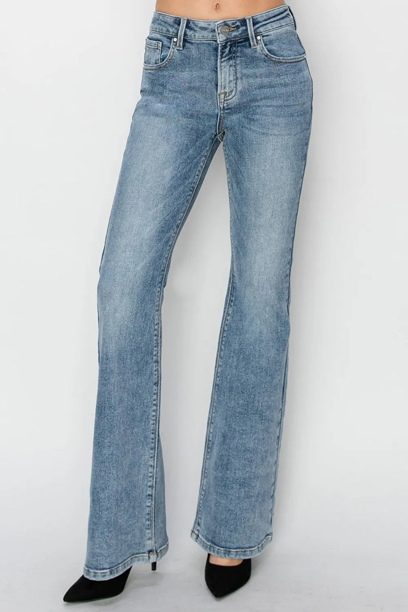 Light blue jeans on a white background