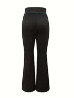 Black flared pants on a white background