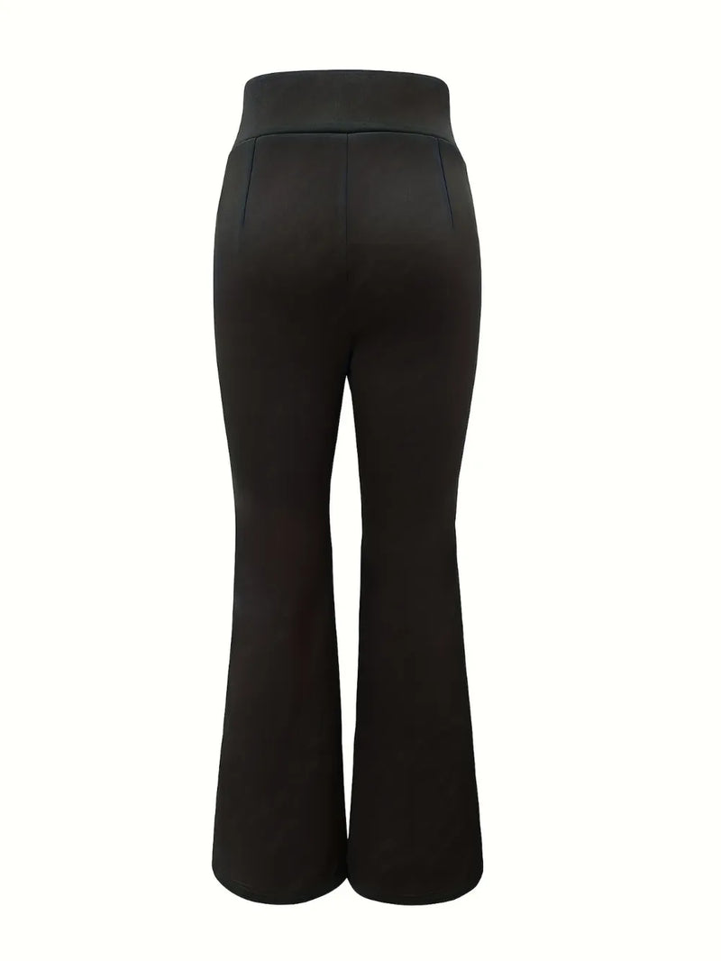 Black flared pants on a white background