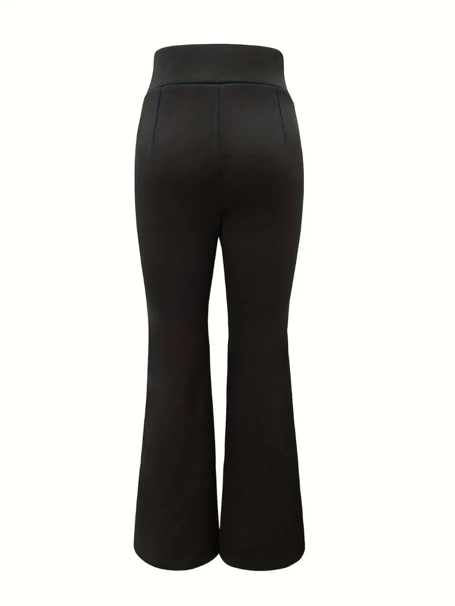 Black flared pants on a white background