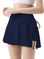 Blue High Waist Active Skort with Pockets