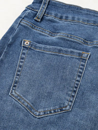 Close-up of a blue denim pocket on jeans