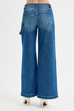 Blue jeans on a white background