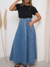 High-Waisted Denim Skirt