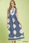 Women Dressy Casual Umgee Sleeveless Geometric Midi Dress