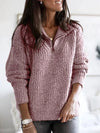 Full Size Half-Zip Textured Sweater Plus Size