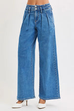 Blue jeans on a white background
