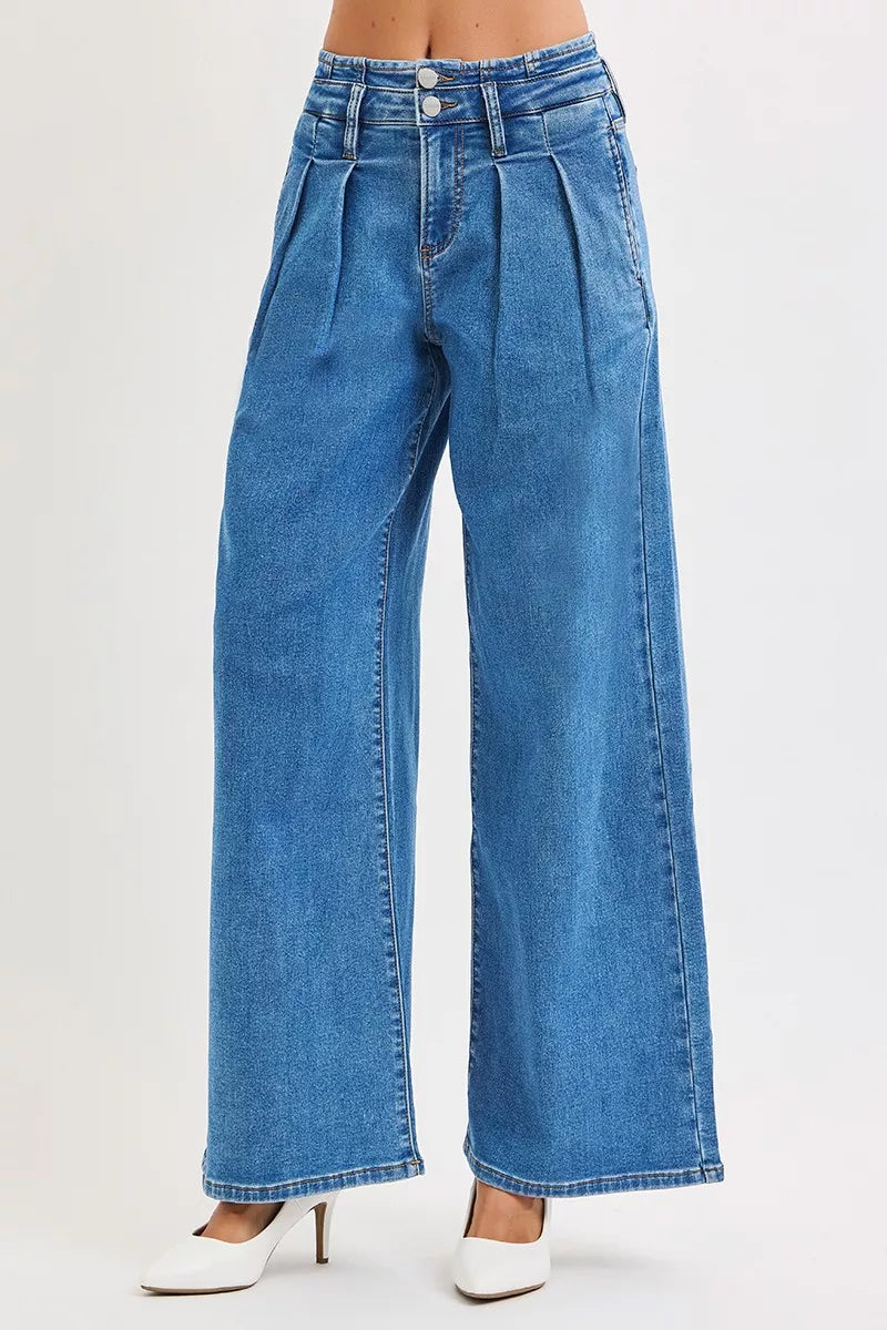 Blue jeans on a white background
