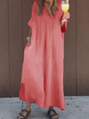Full Size V-Neck Maxi Dress with Flowy Silhouette Plus Size