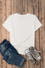 Another view of the back of Rose Graphic Round Neck Short Sleeve T-Shirt