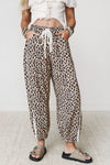 Leopard Print Ankle-Length Elastic Waist Pants