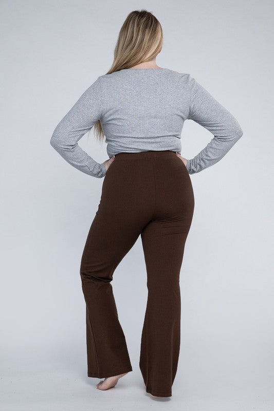 Plus Everyday Flare Bottoms Brown