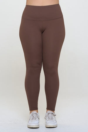 Full view of Yelete Full Size Fleece Lined High Waisted Leggings
