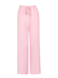 Pink pajama pants on a white background