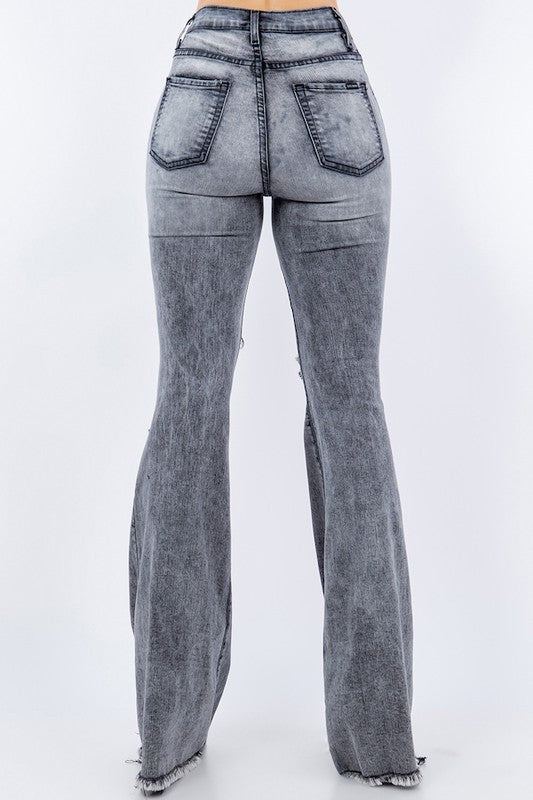 Storm Bell Bottom Jean in Grey - Inseam 32&quot;