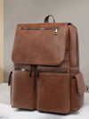Leather Flapover Backpack Bag