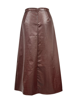 Back view of High Waist Midi Skirt
