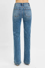 Blue jeans on a white background