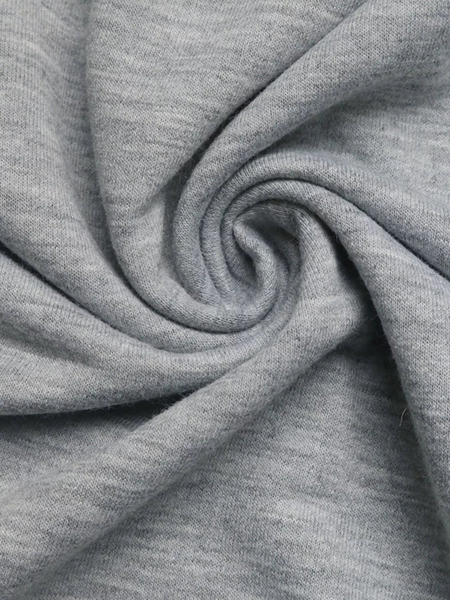 Close-up of gray fabric with a swirl pattern