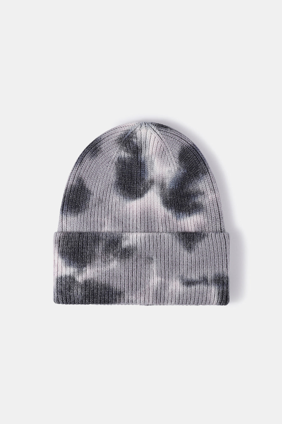 Tie-dye beanie on a white background