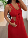 Women's Vacation Flowy Scoop Neck Cami and Maxi Dress Set
