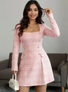 Square Neck Long Sleeve Dress