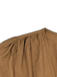 Close-up of a brown garment with a white background