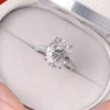 Woman's Romantic 3 Carat 925 Sterling Silver Moissanite Oval Ring