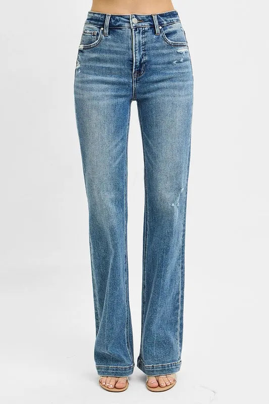 Blue jeans on a white background