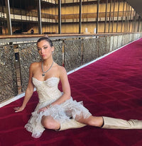 Model wearing Curb Chain & Heart Pendant Necklace