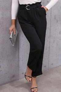 Belted Paperbag Waist Pants