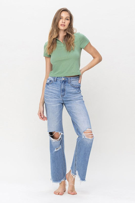 High rise jeans for women