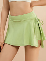 Front view of green High Waist Active Skort with Pockets