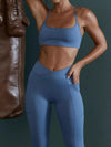 Seamless Cross-Waist Cami and Leggings Active Set For Women
