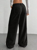 Back view of Wide Leg Pants with Pockets