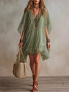 Chiffon V-Neck Mini Dress