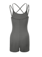 Gray romper with thin straps on a white background