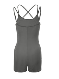Gray romper with thin straps on a white background