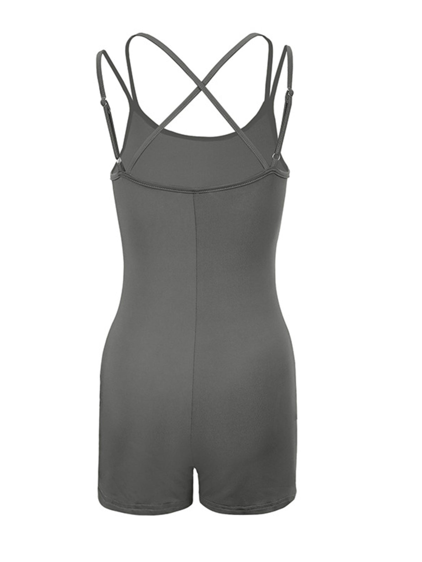Gray romper with thin straps on a white background