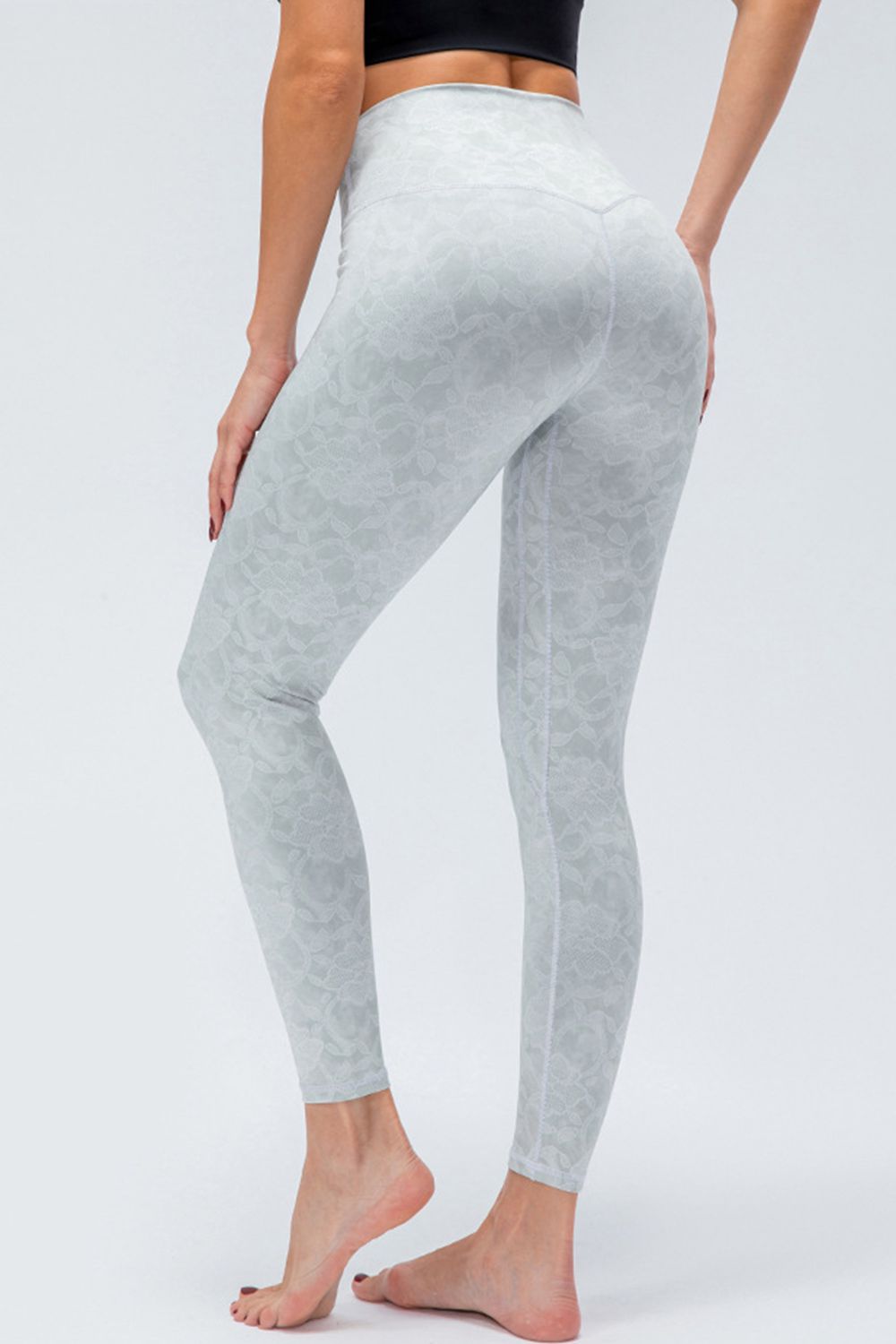 Bak view of Wide Waistband Slim Fit Active Leggings