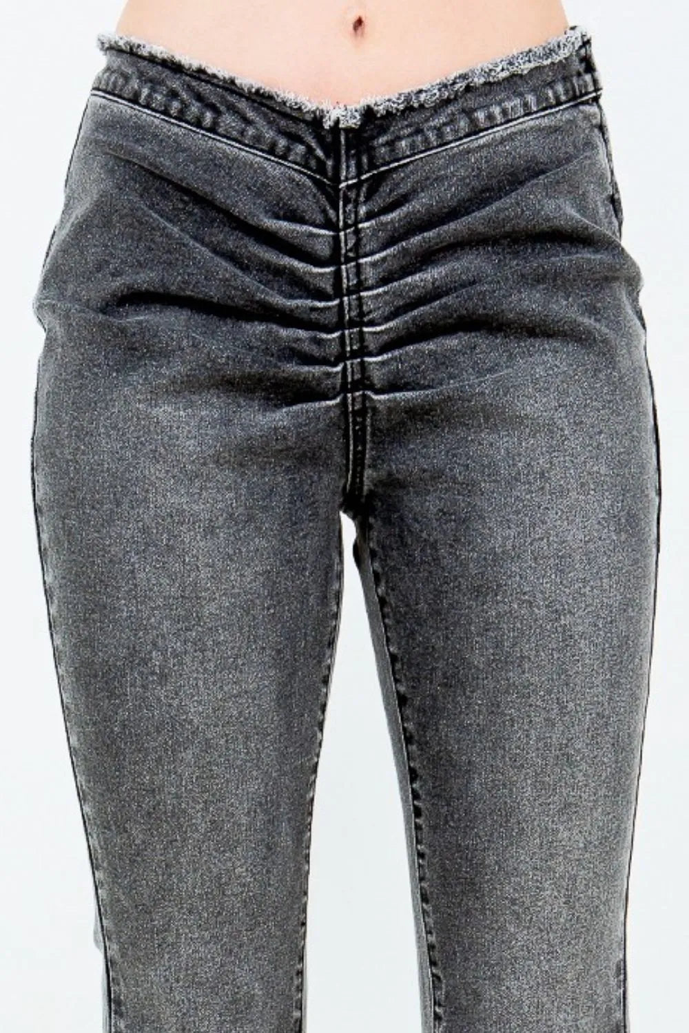 Gray jeans on a white background