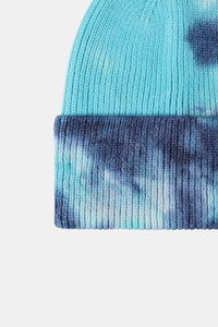 Blue and gray gradient beanie on a white background