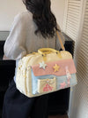 Women's Color Block Star & Cloud Embellished Travel Bag