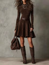 Mock Neck A-Line Dress