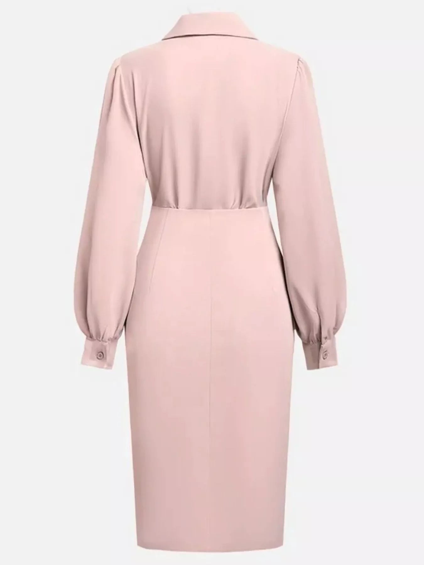 Pink dress with long sleeves on a white background