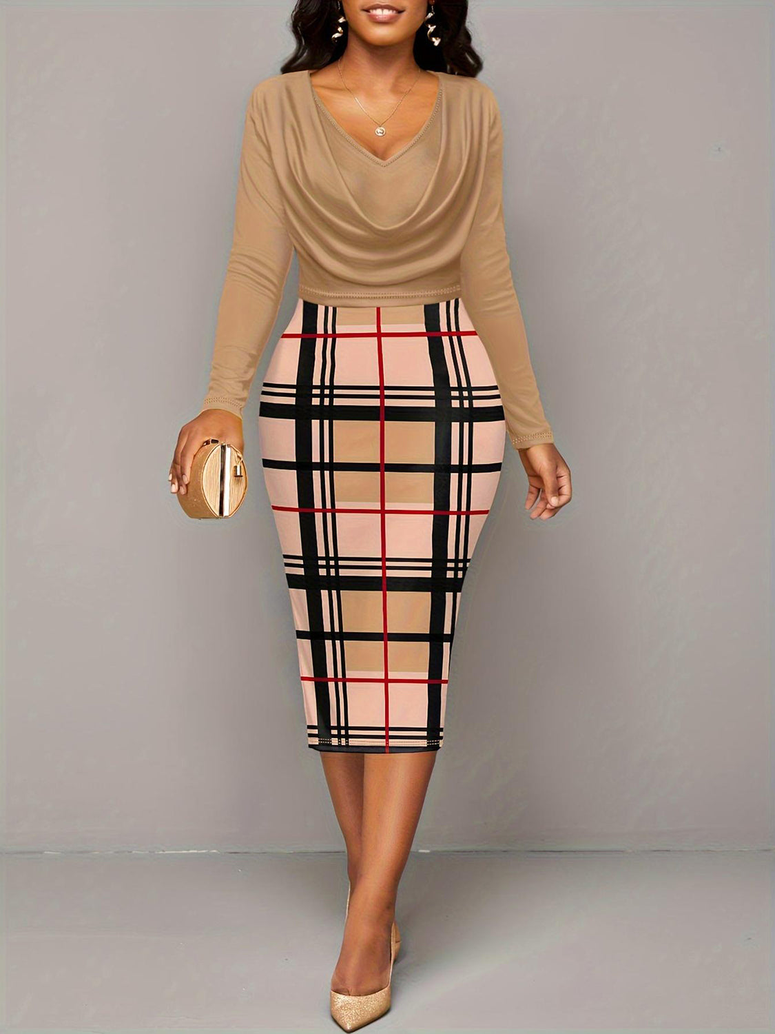 plaid mini dress plus size Plus Size Blair Plaid Mini Dress