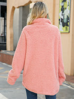 Back of pink Button Down Collared Coat